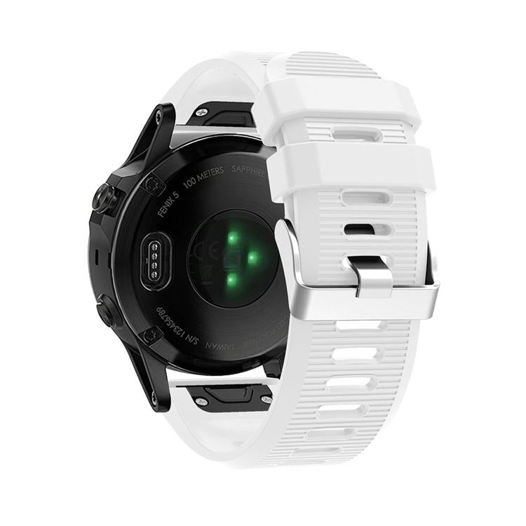 For Garmin QuickFit Kalebol 26mm Rhombus Texture Silicone Watch Band(White)
