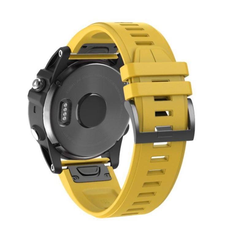 For Garmin QuickFit 22mm Kalebol Plain Texture Silicone Watch Band(Yellow) - free shipping - PMc TechLife - Order now!