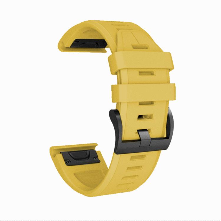 For Garmin QuickFit 22mm Kalebol Plain Texture Silicone Watch Band(Yellow) - free shipping - PMc TechLife - Order now!
