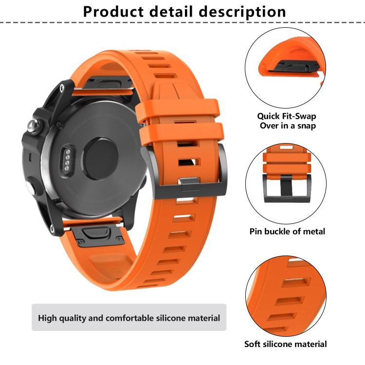 For Garmin QuickFit 26mm Kalebol Plain Texture Silicone Watch Band(Grey) - free shipping - PMc TechLife - Order now!