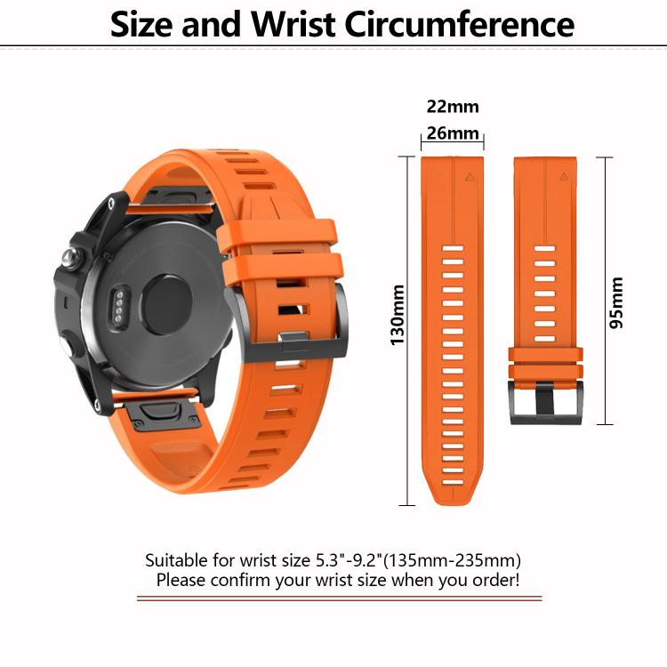 For Garmin QuickFit 26mm Kalebol Plain Texture Silicone Watch Band(Black) - free shipping - PMc TechLife - Order now!