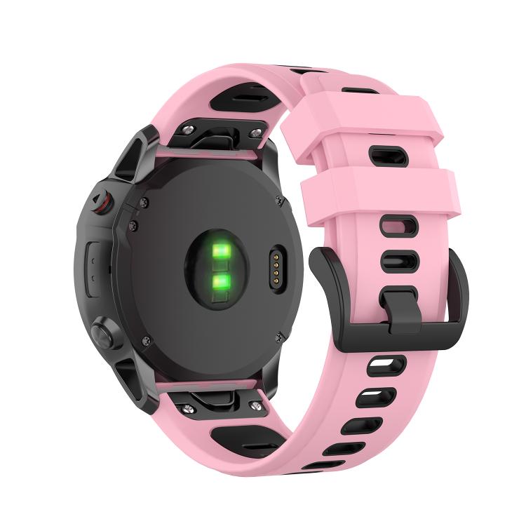 For Garmin QuickFit 26mm Kalebol Two-color Silicone Watch Band(Pink Black) - free shipping - PMc TechLife - Order now!