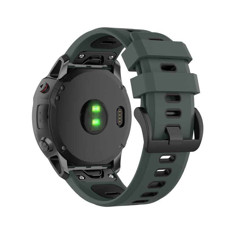 For Garmin QuickFit 26mm Kalebol Two-color Silicone Watch Band(Green Black) - free shipping - PMc TechLife - Order now!