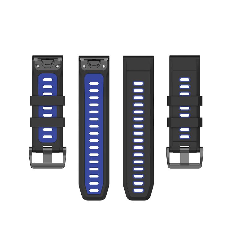 For Garmin QuickFit 26mm Kalebol Two-color Silicone Watch Band(Blue Black) - free shipping - PMc TechLife - Order now!