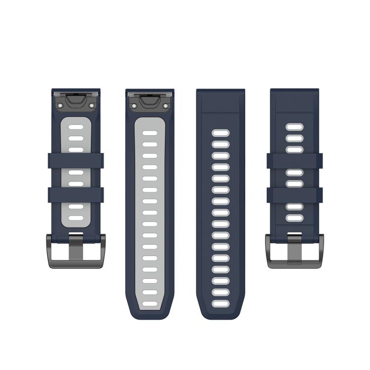 For Garmin QuickFit 22mm Kalebol Two-color Silicone Watch Band(Blue Grey) - free shipping - PMc TechLife - Order now!