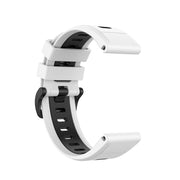 For Garmin QuickFit 20mm Kalebol Two-color Silicone Watch Band(White Black)