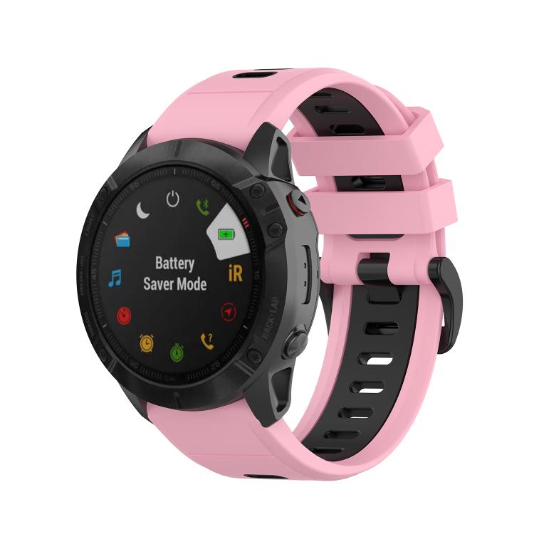 For Garmin QuickFit 20mm Kalebol Two-color Silicone Watch Band(Pink Black) - free shipping - PMc TechLife - Order now!