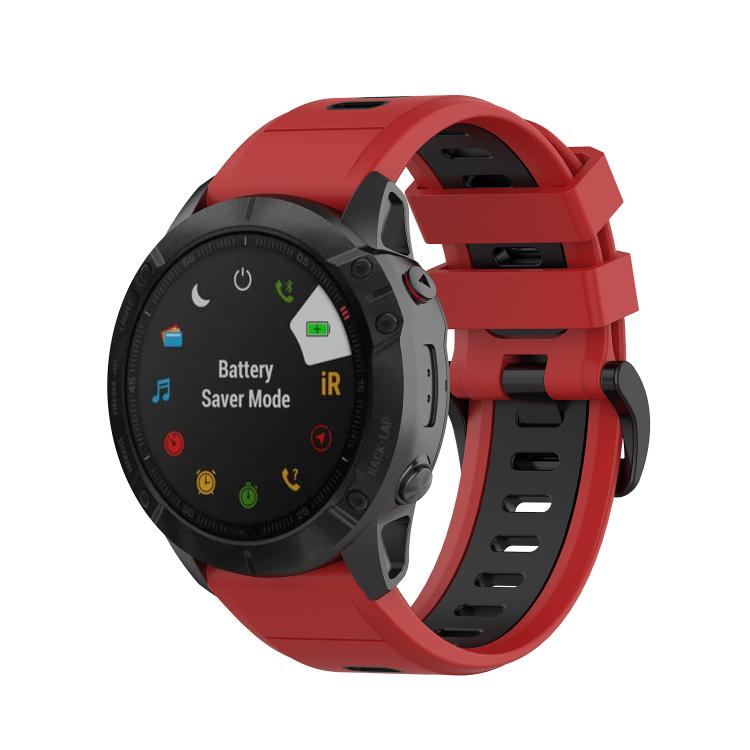 For Garmin QuickFit 20mm Kalebol Two-color Silicone Watch Band(Red Black) - free shipping - PMc TechLife - Order now!