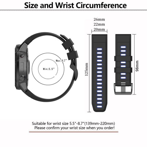 For Garmin QuickFit 20mm Kalebol Two-color Silicone Watch Band(White Black)