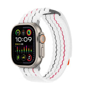For Apple Watch 46mm / 49mm / 45mm / 44mm Kalebol  Dual-section Sports Nylon Loop Watch Band(White)
