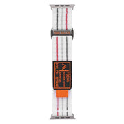 For Apple Watch 46mm / 49mm / 45mm / 44mm Kalebol  Dual-section Sports Nylon Loop Watch Band(White)