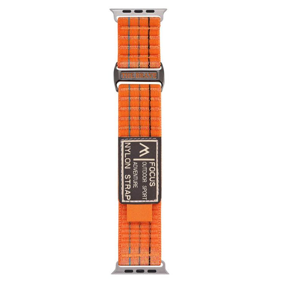 For Apple Watch 46mm / 49mm / 45mm / 44mm Kalebol  Dual-section Sports Nylon Loop Watch Band(Orange)