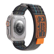 For Apple Watch 46mm / 49mm / 45mm / 44mm Kalebol  Dual-section Sports Nylon Loop Watch Band(Charcoal Grey)