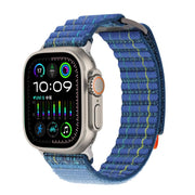 For Apple Watch 46mm / 49mm / 45mm / 44mm Kalebol  Dual-section Sports Nylon Loop Watch Band(Deep Sea Blue)