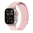 For Apple Watch 46mm / 49mm / 45mm / 44mm Kalebol  Dual-section Sports Nylon Loop Watch Band(Cherry Blossom Pink) - Watch Bands by Kalebol | Online Shopping South Africa | PMC TechLife | Buy Now Pay Later Mobicred