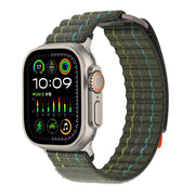 For Apple Watch 46mm / 49mm / 45mm / 44mm Kalebol  Dual-section Sports Nylon Loop Watch Band(Green)