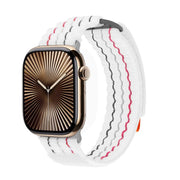 For Apple Watch 42mm / 41mm / 40mm / 38mm Kalebol  Dual-section Sports Nylon Loop Watch Band(White)