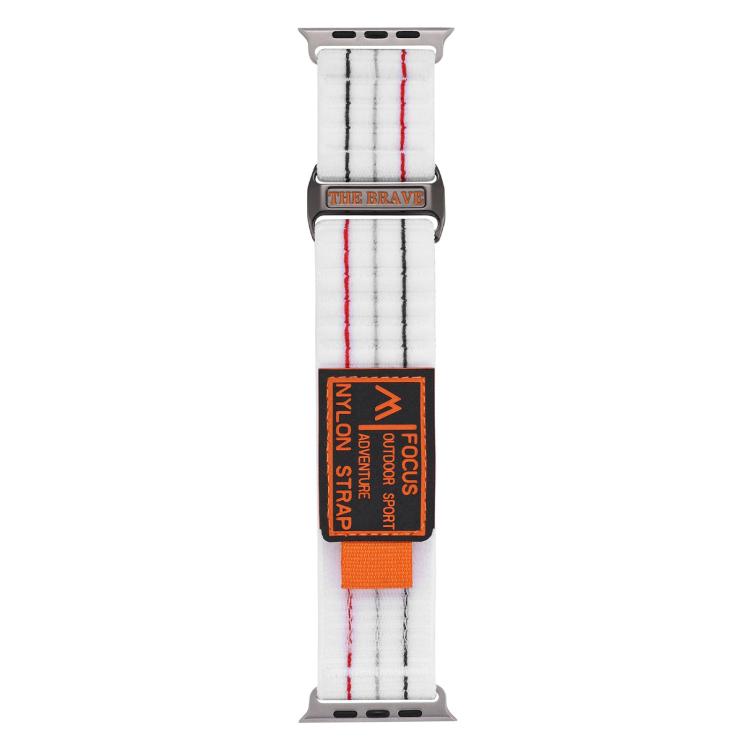 For Apple Watch 42mm / 41mm / 40mm / 38mm Kalebol  Dual-section Sports Nylon Loop Watch Band(White)
