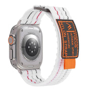 For Apple Watch 42mm / 41mm / 40mm / 38mm Kalebol  Dual-section Sports Nylon Loop Watch Band(White)