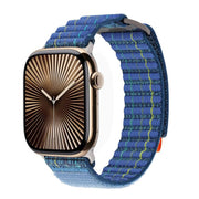 For Apple Watch 42mm / 41mm / 40mm / 38mm Kalebol  Dual-section Sports Nylon Loop Watch Band(Deep Sea Blue)