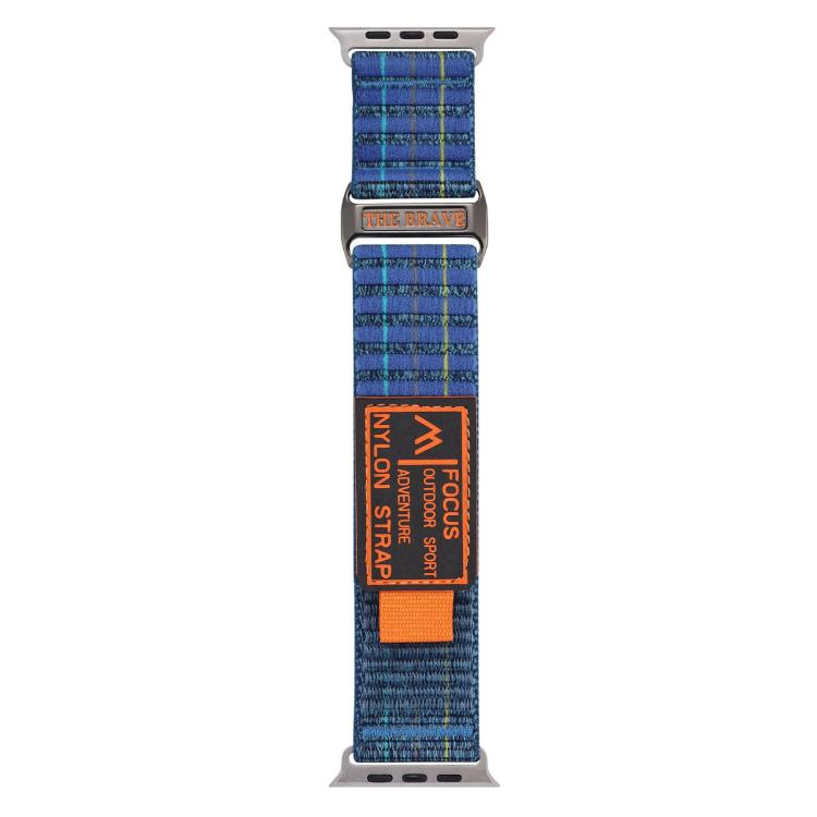 For Apple Watch 42mm / 41mm / 40mm / 38mm Kalebol  Dual-section Sports Nylon Loop Watch Band(Deep Sea Blue)