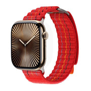 For Apple Watch 42mm / 41mm / 40mm / 38mm Kalebol  Dual-section Sports Nylon Loop Watch Band(Cherry Red)