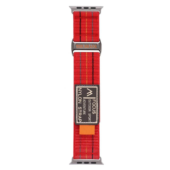 For Apple Watch 42mm / 41mm / 40mm / 38mm Kalebol  Dual-section Sports Nylon Loop Watch Band(Cherry Red)