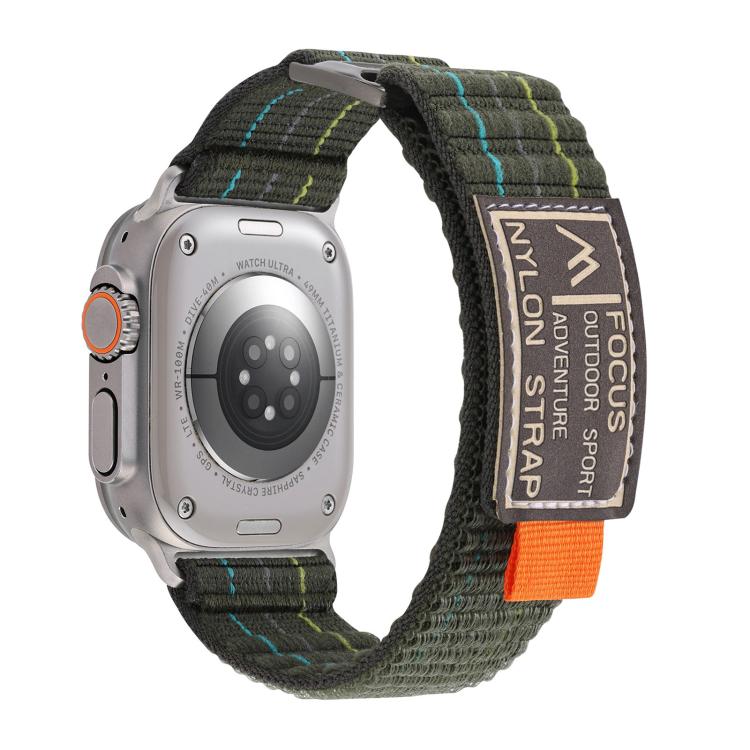 For Apple Watch 42mm / 41mm / 40mm / 38mm Kalebol  Dual-section Sports Nylon Loop Watch Band(Green)