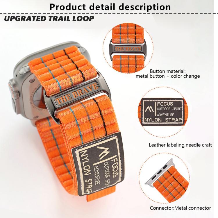 For Apple Watch 46mm / 49mm / 45mm / 44mm Kalebol  Dual-section Sports Nylon Loop Watch Band(White) - free shipping - PMC TechLife - Order now!