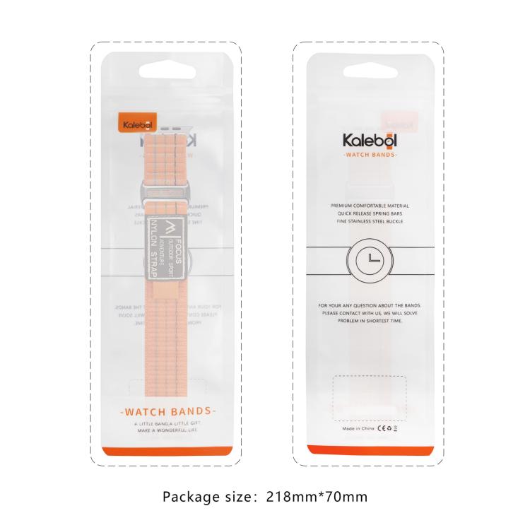 For Apple Watch 42mm / 41mm / 40mm / 38mm Kalebol  Dual-section Sports Nylon Loop Watch Band(White)