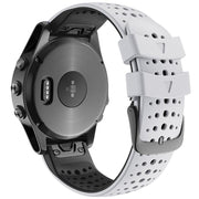 For Garmin QuickFit 22mm Kalebol Breathable Two-color Silicone Watch Band(White Black)