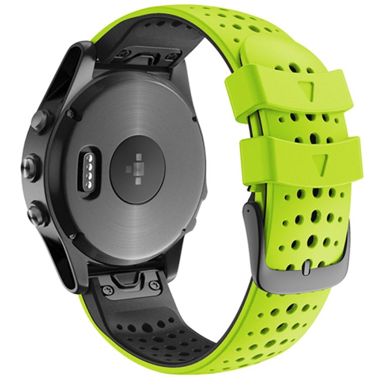 For Garmin QuickFit 22mm Kalebol Breathable Two-color Silicone Watch Band(Green Black) - free shipping - PMc TechLife - Order now!