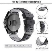 For Garmin QuickFit 22mm Kalebol Breathable Two-color Silicone Watch Band(White Black)