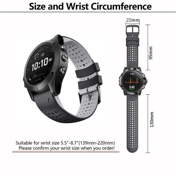 For Garmin QuickFit 22mm Kalebol Breathable Two-color Silicone Watch Band(White Black)