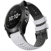 For Garmin QuickFit 26mm Kalebol Breathable Two-color Silicone Watch Band(White Black)