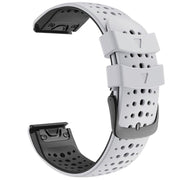 For Garmin QuickFit 26mm Kalebol Breathable Two-color Silicone Watch Band(White Black)