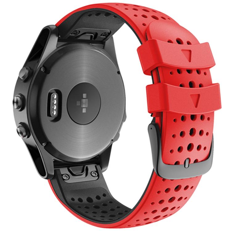 For Garmin QuickFit 26mm Kalebol Breathable Two-color Silicone Watch Band(Red Black) - free shipping - PMc TechLife - Order now!
