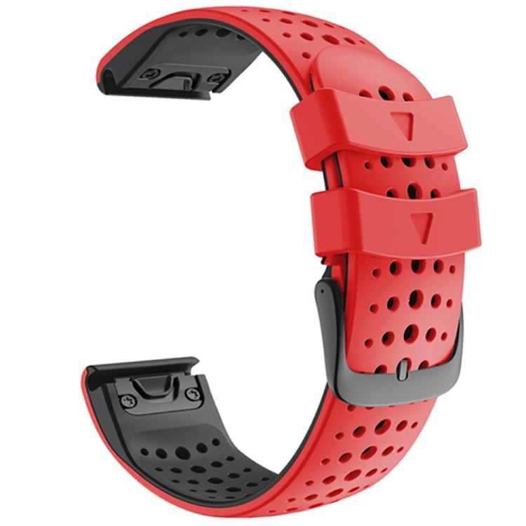 For Garmin QuickFit 26mm Kalebol Breathable Two-color Silicone Watch Band(Red Black) - free shipping - PMc TechLife - Order now!