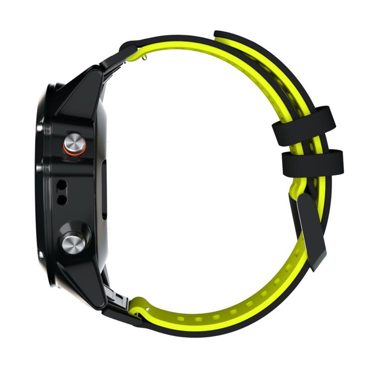 For Garmin QuickFit 22mm Kalebol Two-layer Silicone Watch Band(Black Yellow) - free shipping - PMc TechLife - Order now!