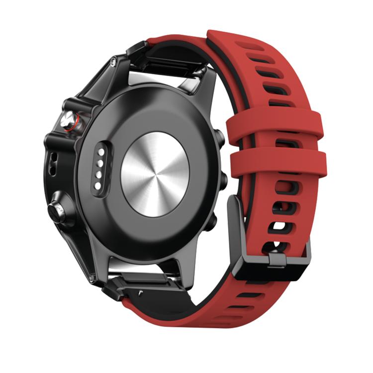 For Garmin QuickFit 26mm Kalebol Two-layer Silicone Watch Band(Red Black) - free shipping - PMc TechLife - Order now!