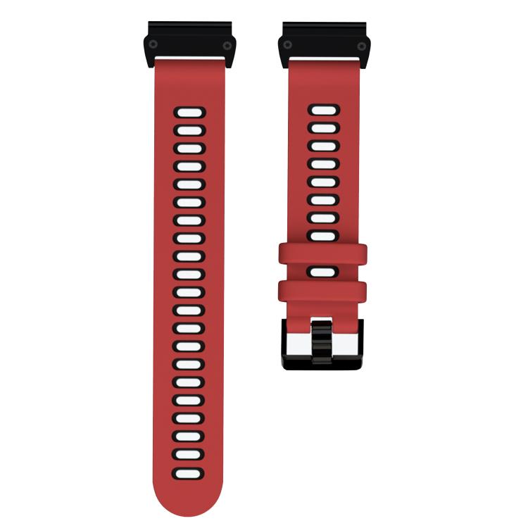 For Garmin QuickFit 26mm Kalebol Two-layer Silicone Watch Band(Red Black) - free shipping - PMc TechLife - Order now!