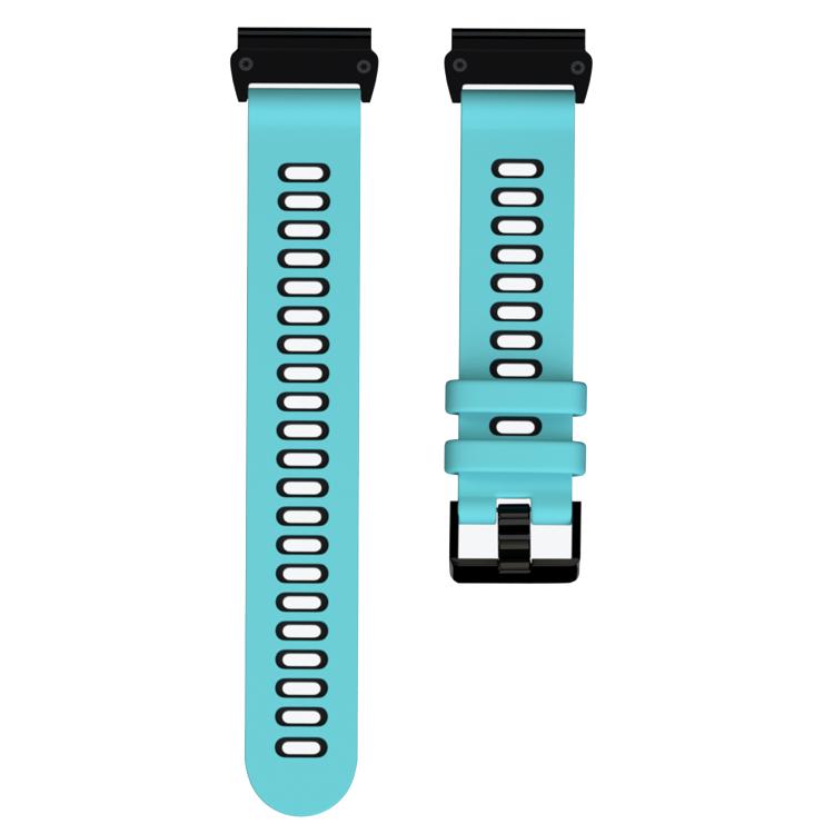 For Garmin QuickFit 26mm Kalebol Two-layer Silicone Watch Band(Teal Black) - free shipping - PMc TechLife - Order now!