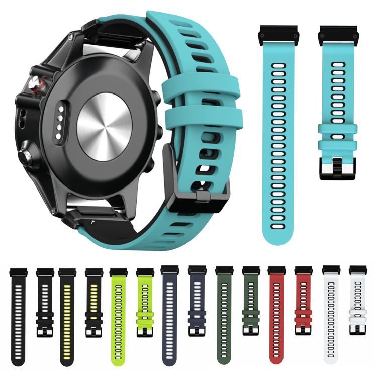 For Garmin QuickFit 22mm Kalebol Two-layer Silicone Watch Band(Black Yellow) - free shipping - PMc TechLife - Order now!