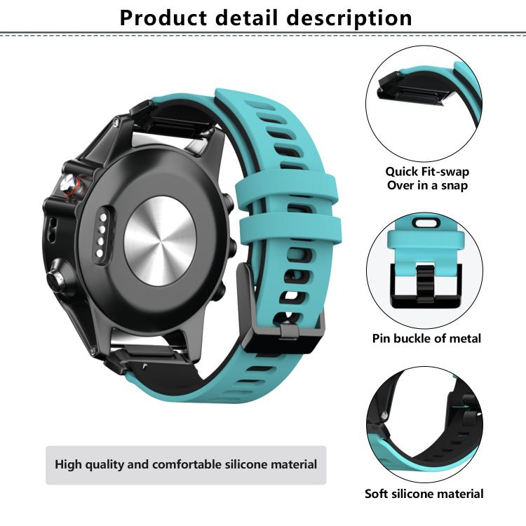 For Garmin QuickFit 22mm Kalebol Two-layer Silicone Watch Band(Black Yellow) - free shipping - PMc TechLife - Order now!