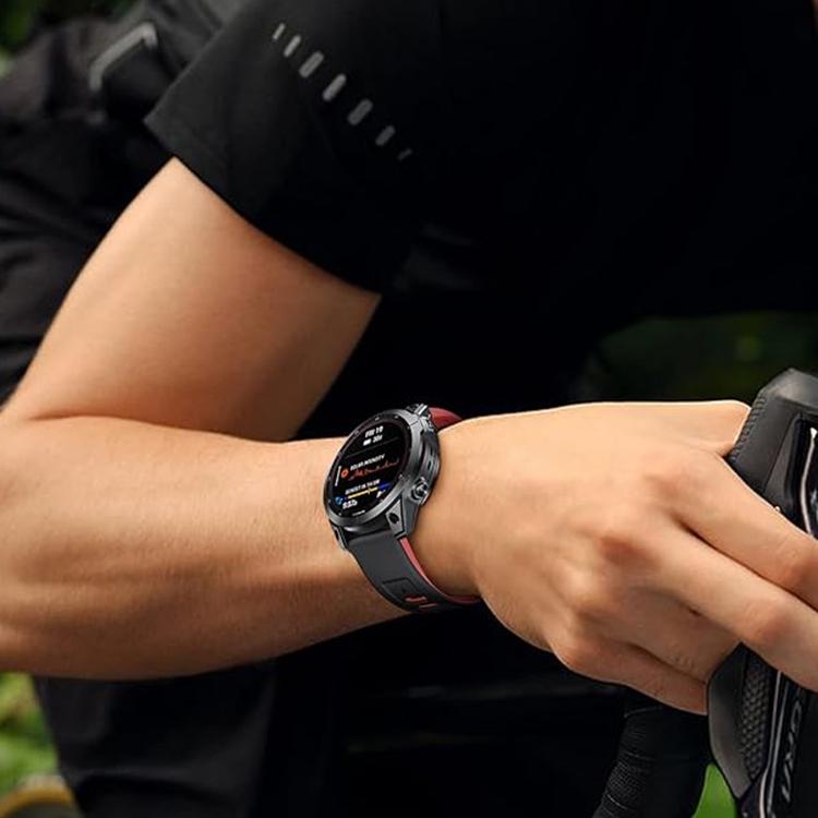 For Garmin QuickFit 22mm Kalebol Two-layer Silicone Watch Band(Army Green Black) - free shipping - PMc TechLife - Order now!