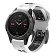 For Garmin QuickFit 22mm Kalebol Tow Row Holes Silicone Watch Band(White Black) - free shipping - PMc TechLife - Order now!