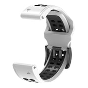 For Garmin QuickFit 22mm Kalebol Tow Row Holes Silicone Watch Band(White Black)