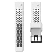 For Garmin QuickFit 22mm Kalebol Tow Row Holes Silicone Watch Band(White Black)