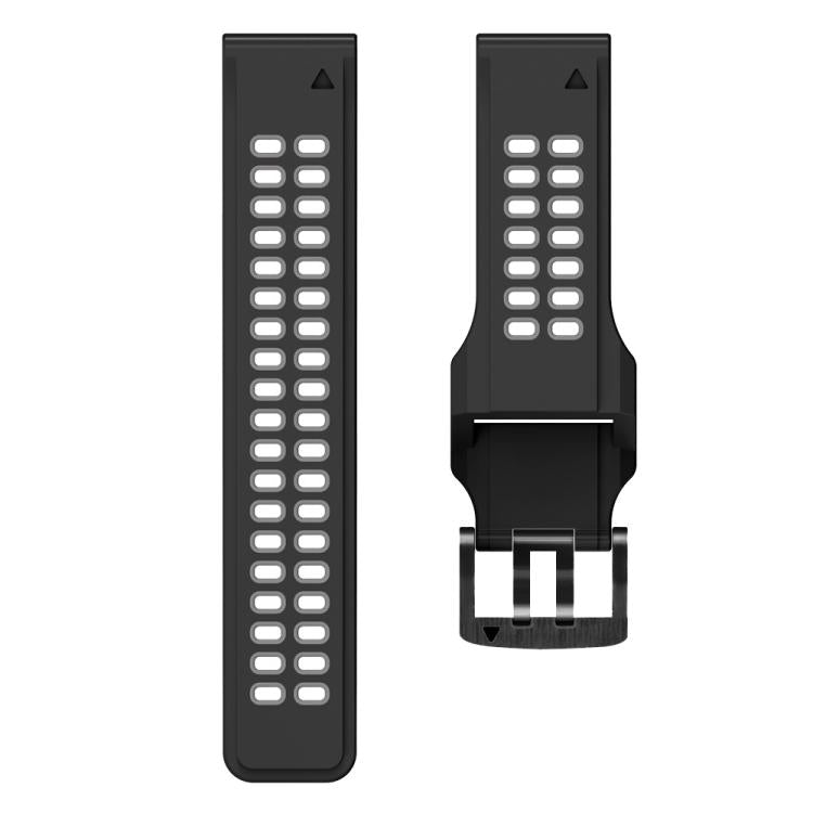 For Garmin QuickFit 22mm Kalebol Tow Row Holes Silicone Watch Band(Black Grey) - free shipping - PMc TechLife - Order now!