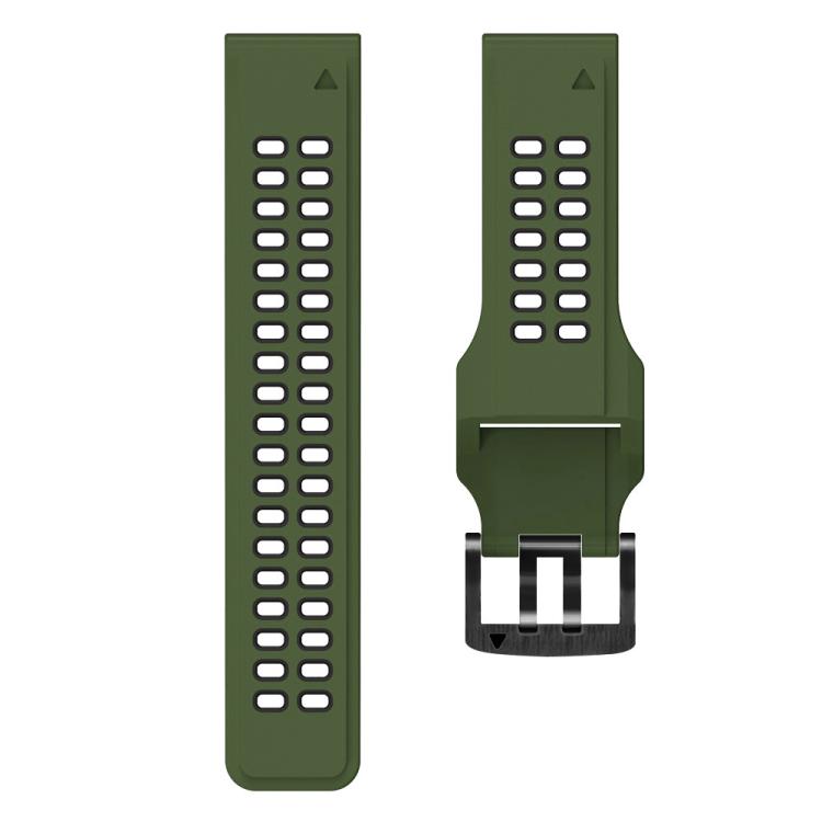 For Garmin QuickFit 26mm Kalebol Tow Row Holes Silicone Watch Band(Green Black) - free shipping - PMc TechLife - Order now!